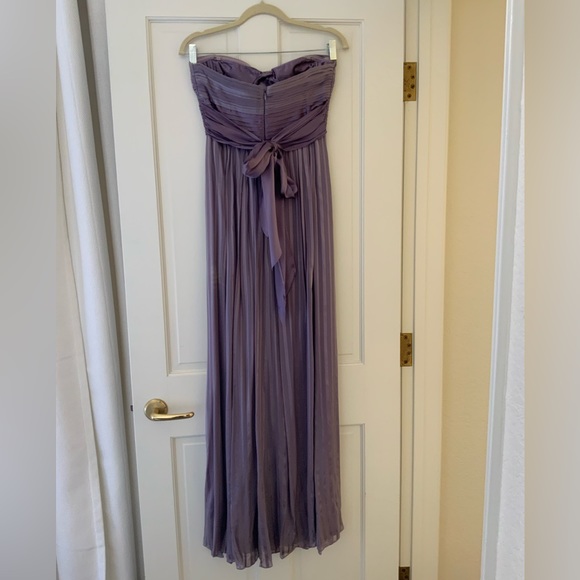 BCBG MaxAzria Lilac Silk Chiffon Evening Gown - Picture 5 of 7